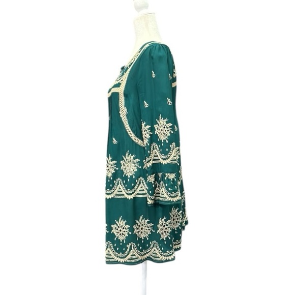 Ivy Jane Embroidered Boho Babydoll Dress Green Size XS - Picture 7 of 15